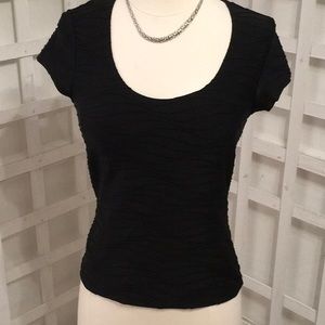 Context Black textured knit top